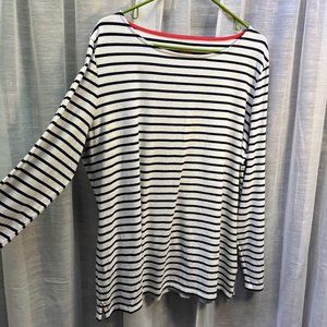 Boden Breton T Shirt Long Sleeve Black Stripe 18